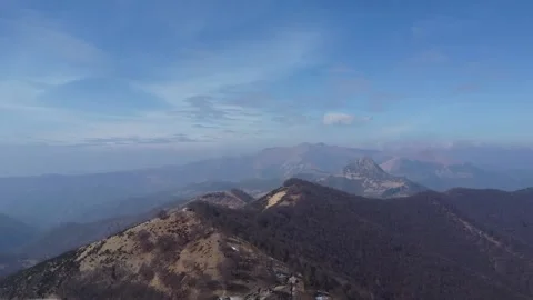Aerial view of Intelvi valley and Lake Como alps Stock Footage 171834168