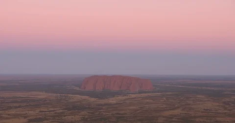 Aerial view Interior desert Outback Ayers Rock Australia Stock Footage 112884536