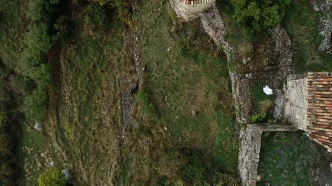Aerial view of interior of a hermitage Stock Footage 121726285