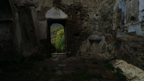 Aerial view of interior of a hermitage Stock Footage 121726301