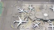 Aerial View Of An International Airport Terminal Stock Footage
