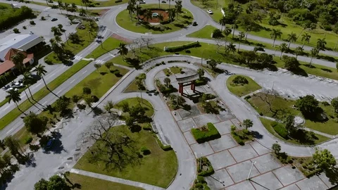Aerial View of International Bazaar Zone in Freeport, Grand Bahama, Bahamas Stock Footage 106786101