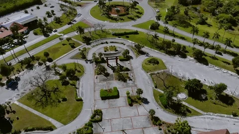 Aerial View of International Bazaar Zone in Freeport, Grand Bahama, Bahamas Stock Footage 106786358