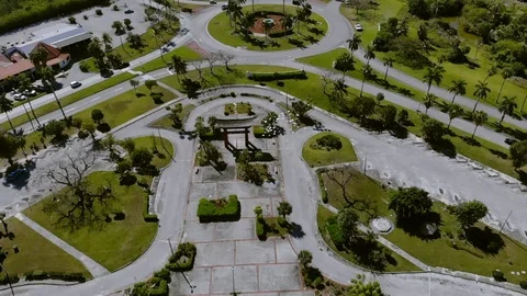 Aerial View of International Bazaar Zone in Freeport, Grand Bahama, Bahamas Stock Footage 106786385