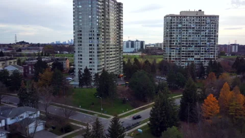 Aerial View of an Intersection and High-Rise Buildings Stock Footage 347151318