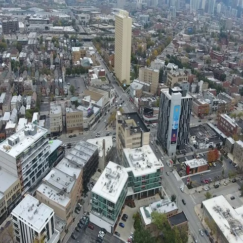 Aerial view of intersection big city Stock Footage 69470106