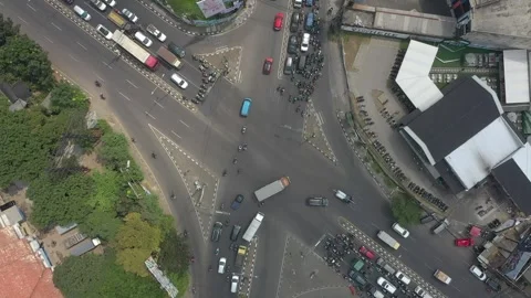 Aerial View of intersection Buah batu Bandung, West Java, Indonesia. 스톡 동영상 257306894