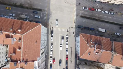 Aerial view of intersection road Foto stock