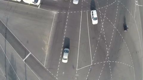 Aerial view: intersection on the town square 動画素材 61890676