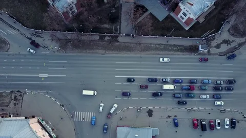 Aerial view of the intersection of urban highways Stock Footage 81303201