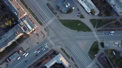Aerial view of the intersection of urban highways Stock Footage 81304201