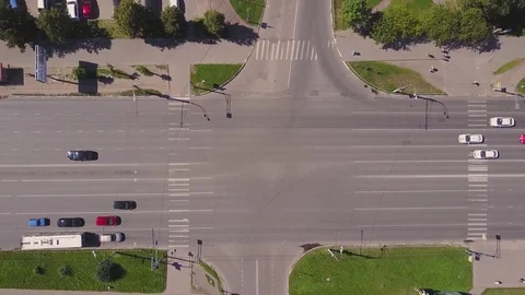 Aerial view of the intersection of urban highways 動画素材 81304936