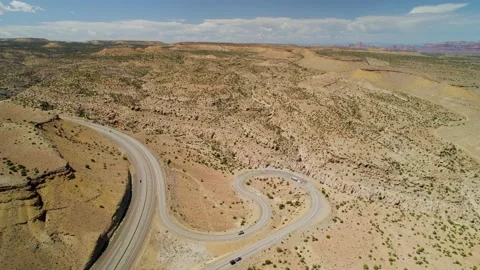 Aerial view of interstate 70 in Utah nearby Canyon. Stock Footage 219887424