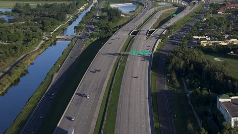 Aerial view Interstate 95 Intersection Fort Lauderdale Stock-Footage 80169907