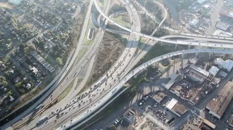 Aerial View of Interstate Junction Stock Footage
