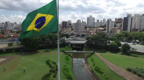 Aerial view of Ipiranga in Sao Paulo, Brazil Video stock 59792197