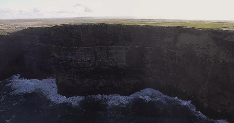 Aerial View of Irelands Cliffs of Moher in Spring 2018 Stock Footage 89359775