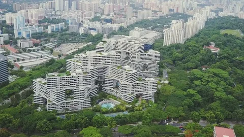 Aerial View Of An Irregularly Built Architecture Stock Footage 108684272