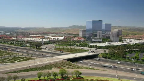 Aerial view of Irvine in Orange County California on sunny day Stock Footage 130521412