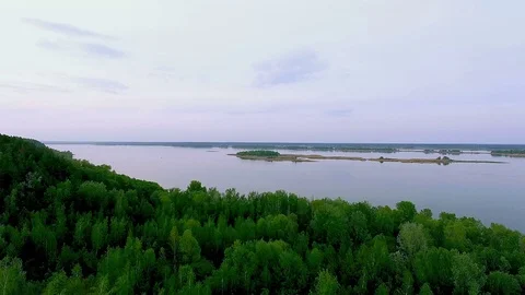 Aerial view of islands of the River Stock Footage 89503327