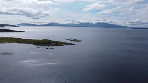 Aerial view of the Isle of Mull in the Inner Hebrides of Scotland UK Stock Footage 255132402