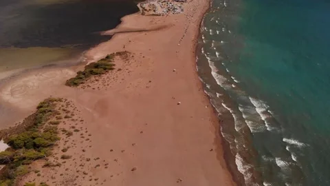 Aerial view of Istuzu beach, spawning site of Red Data Book relict loggerhead Stock Footage 158479543