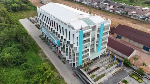 Aerial View of ITBSS Campus Building in Pontianak Stock-Footage 347349647