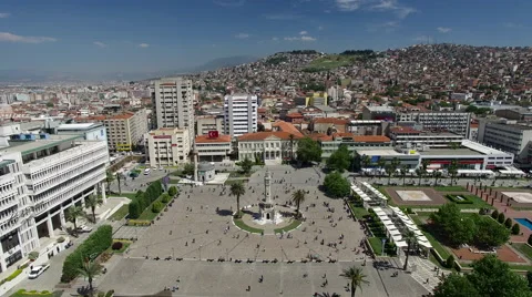 Aerial View of Izmir Konak Square and Clock Tower Turkey Stockbeeldmateriaal 63101341