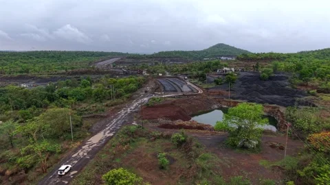 Aerial View of Jabalpur Outer Ring Road Bridge Construction 库存影片 340315632