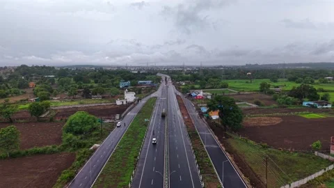 Aerial View of Jabalpur Outer Ring Road, Madhya Pradesh Stock Footage 340318674