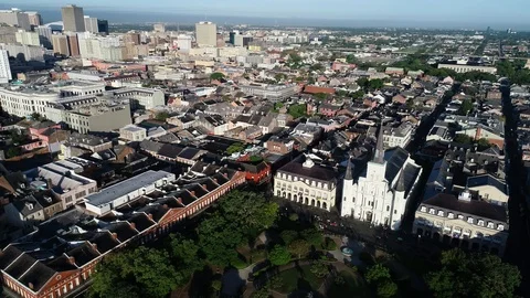 Aerial View of Jackson Square in New Orleans Stock Footage 88421379