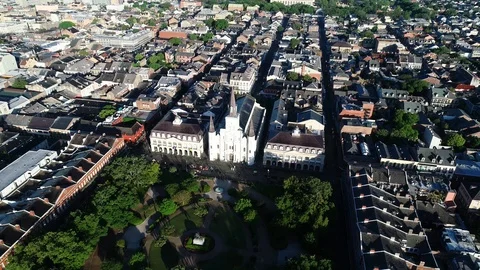 Aerial View of Jackson Square in New Orleans 스톡 동영상 88421412