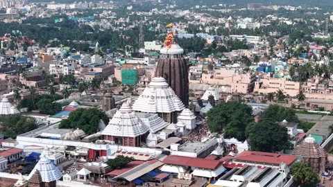 Aerial View of Jagannath Temple Complex in Puri Odisha India 库存影片 330577372