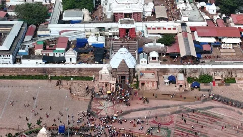 Aerial View of Jagannath Temple Complex in Puri Odisha India Видео 330577442