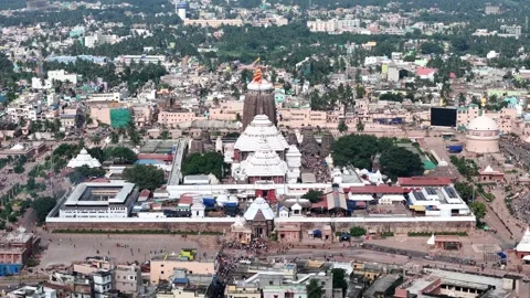 Aerial View of Jagannath Temple Complex in Puri Odisha India Видео 330577461