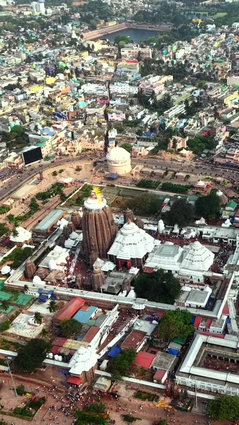 Aerial View of Jagannath Temple in Puri, Odisha Vídeo Stock 341908415