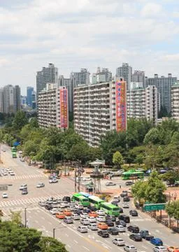 Aerial view of Jamsil intersection Stock Photos