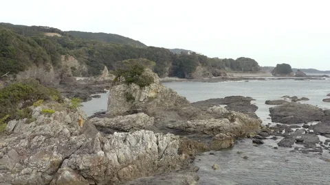 Aerial View of Japan's Coastline Stock Footage 101028666