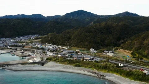 Aerial View of Japan's Coastline Stock Footage 101041642