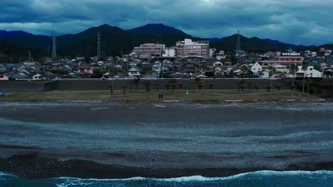 Aerial View of Japan's Coastline Stock Footage 101042046