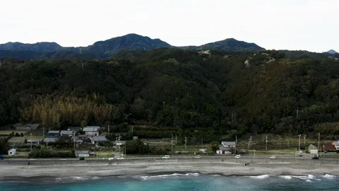 Aerial View of Japan's Coastline Stock Footage 101042185