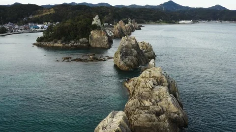 Aerial View of Japan's Coastline Stock Footage 101056409