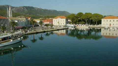 Aerial view, of Jelsa Harbor Vidéo 45588262