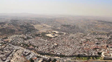 Aerial View of Jerusalem Stock Footage 24732908