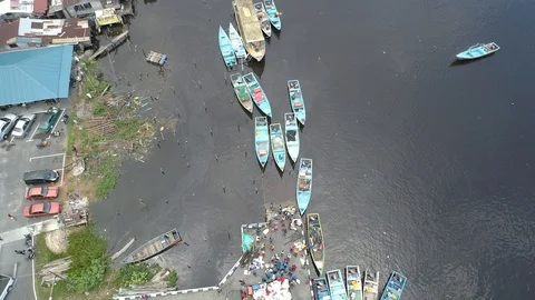 Aerial view of jetty Stock Footage 97965248