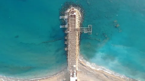 Aerial View Jetty Stock Footage 120671164