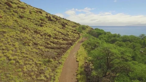 Aerial View Jib Down Old Roadway Stock Footage 72610700