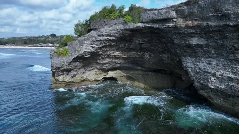 Aerial view of Jimbaran cliffs in Bali Indonesia 動画素材 266901756