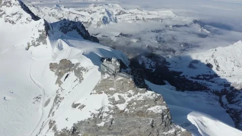 Aerial view of Jungfraujoch on Swiss Alp... | Stock Video | Pond5