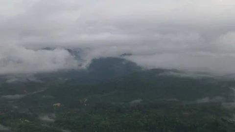Aerial view of jungle, cloud and hills in Raub, Pahang Video stock 194746767